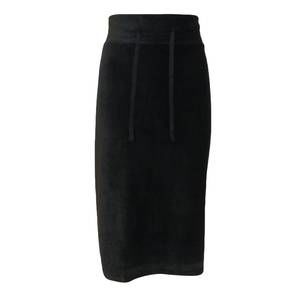NEW DANIELLA FAYE women's velour sport skirt in black